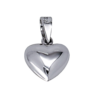 Silver, Puff Heart hollow 12mm