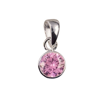 SS BEZEL SET 6MM CZ BIRTHSTONE PEND OCT