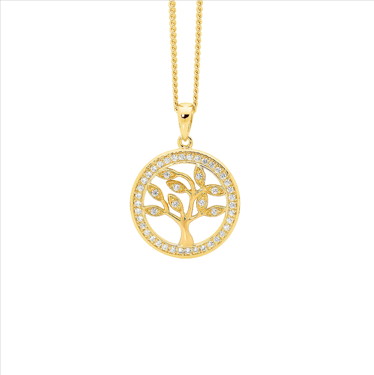 Silver, gold plated Tree of Life pendant and chain