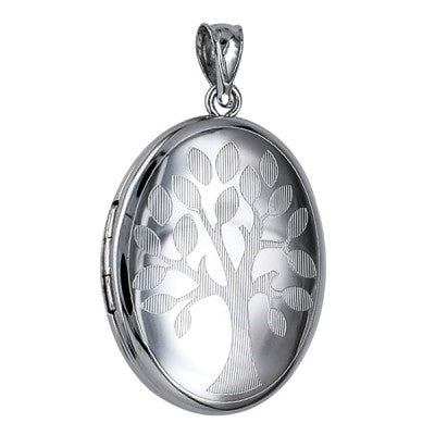 SS TREE OF LIFE OVAL LOCKET 25x20mm