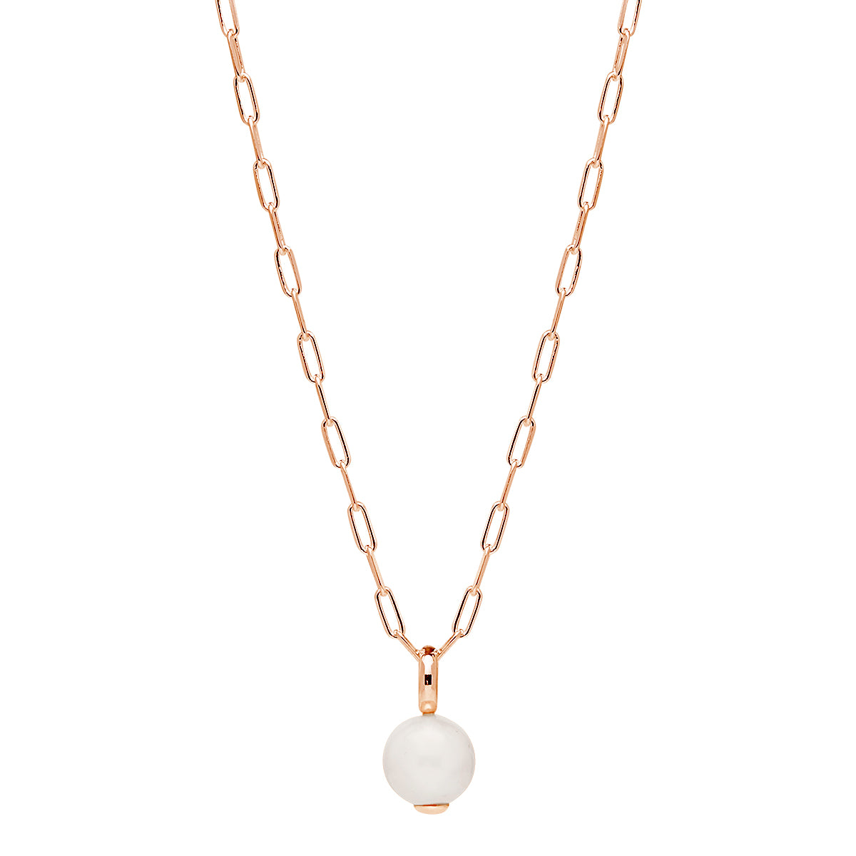 10-11mm RG plated silver freshwater white pearl pendant on 42cm chain