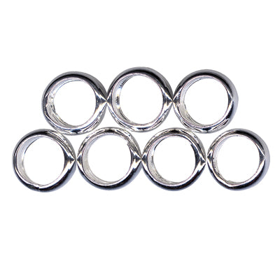 Silver, seven hollow Lucky rings pendant