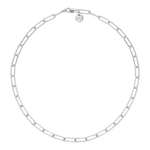5x14mm silver rectangular link chain, 45cm, antitarnish