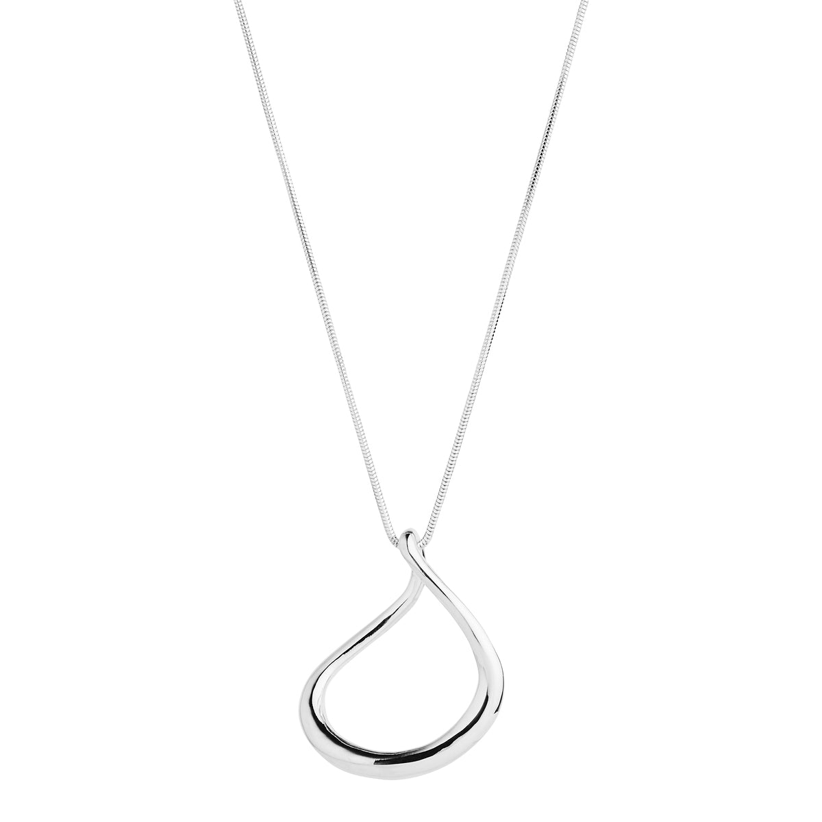 Silver twist pendant & chain
