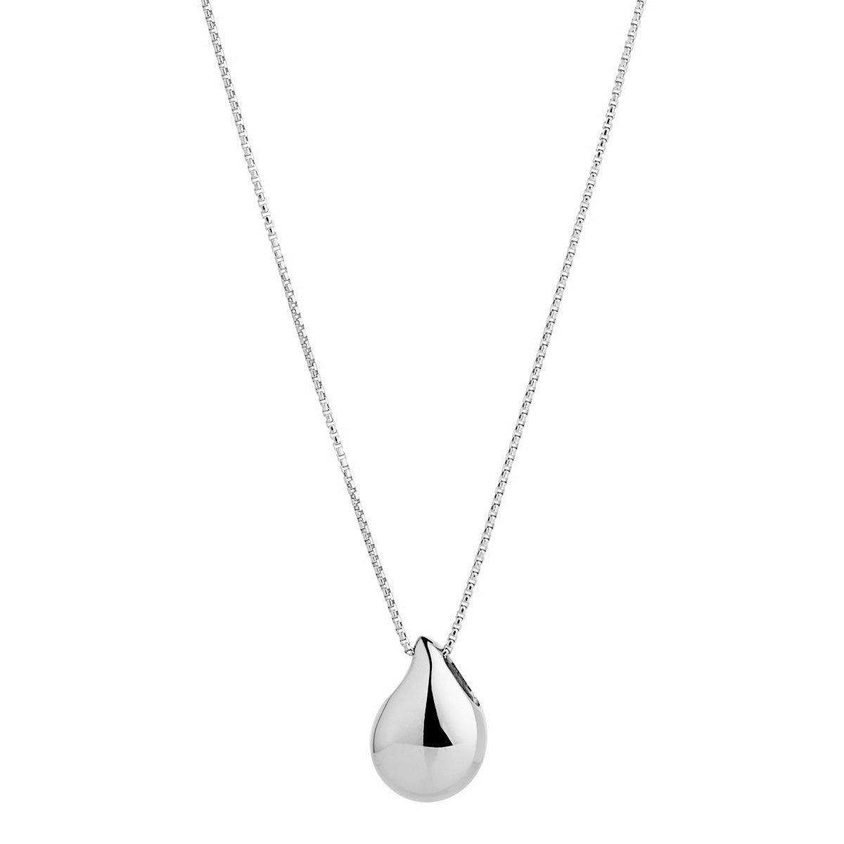 Sterling silver puff pendant and chain