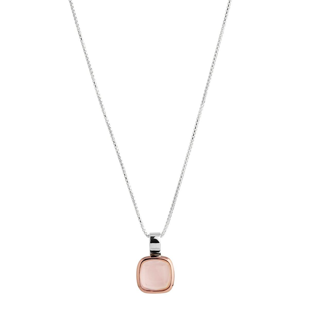 Sterling silver Rose Quartz pendant and chain