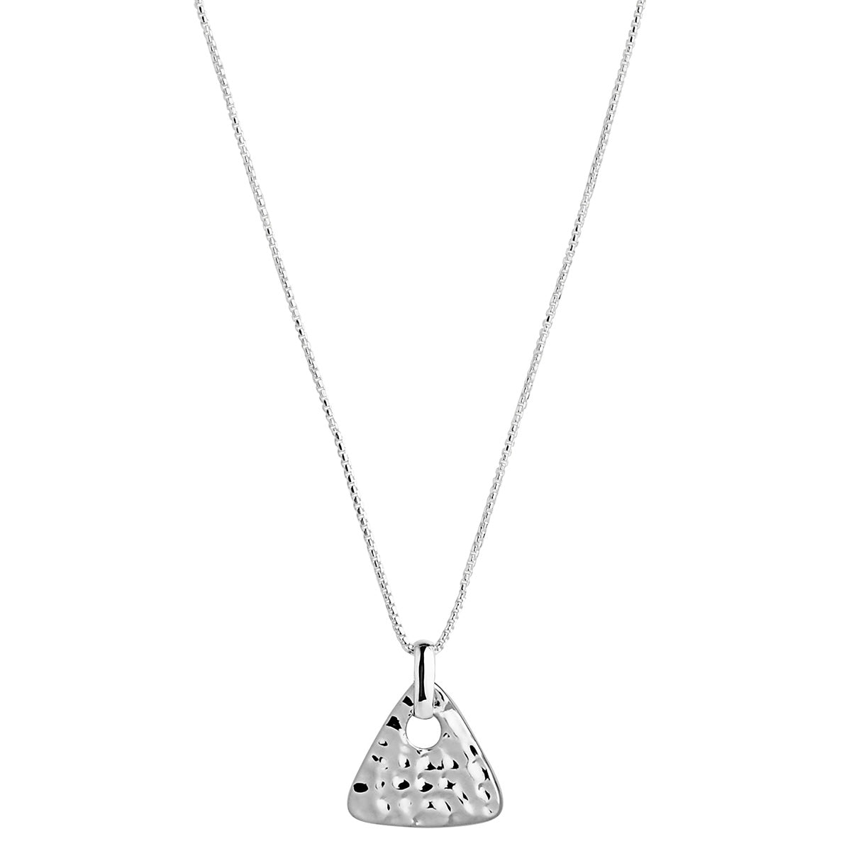 Stelring silver triangle pendant and chain