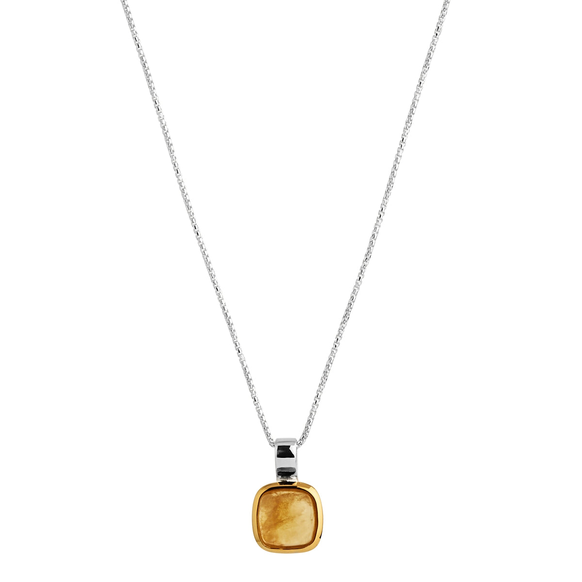 Silver Citrine pendant and chain
