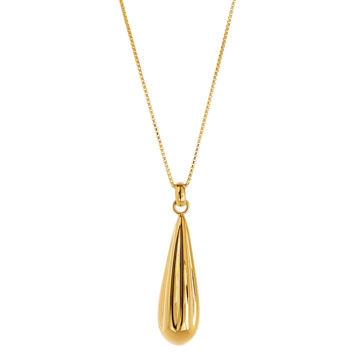 Sterling, yellow gold plated long ridged pendant and chain