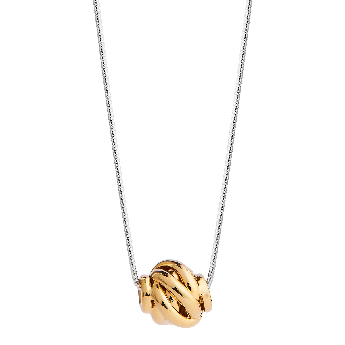 Sterling chain with gold plated filligree bead moving on chain