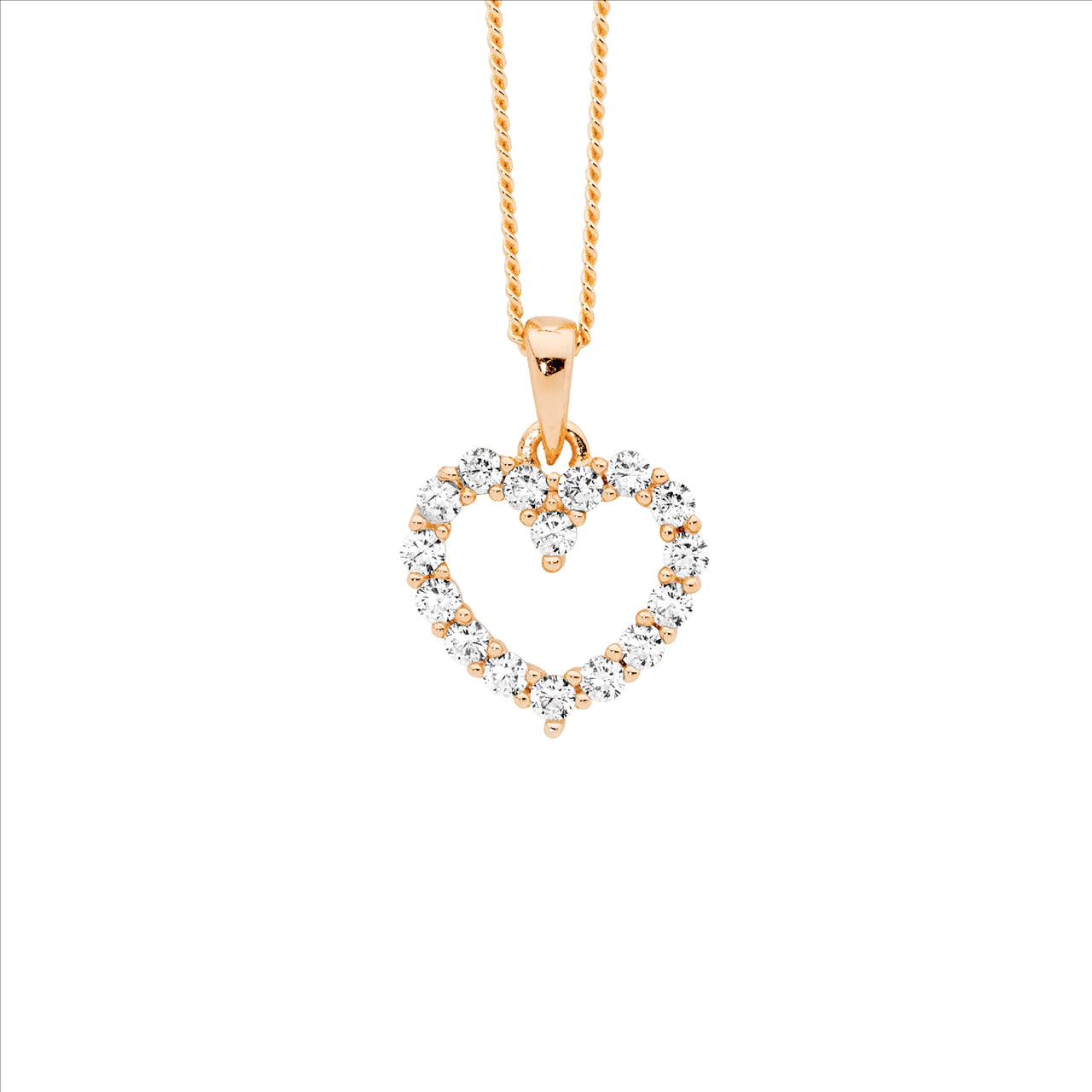 Rose gold plated Heart pendant and chain