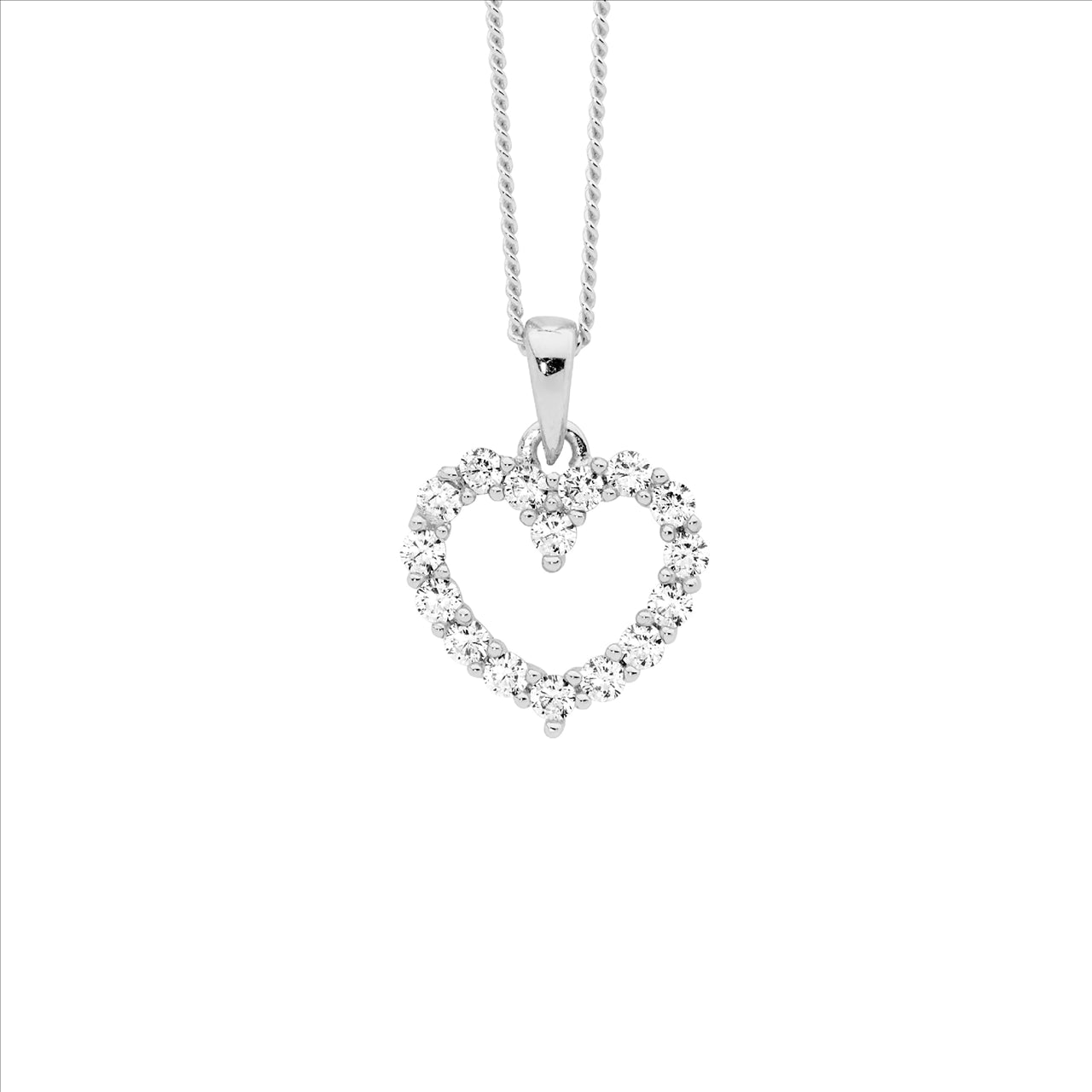 Sterling silver CZ Heart and chain