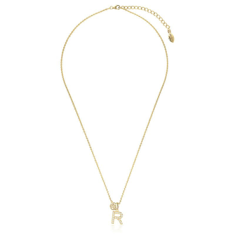 Gold plated 'R' pendant and chain