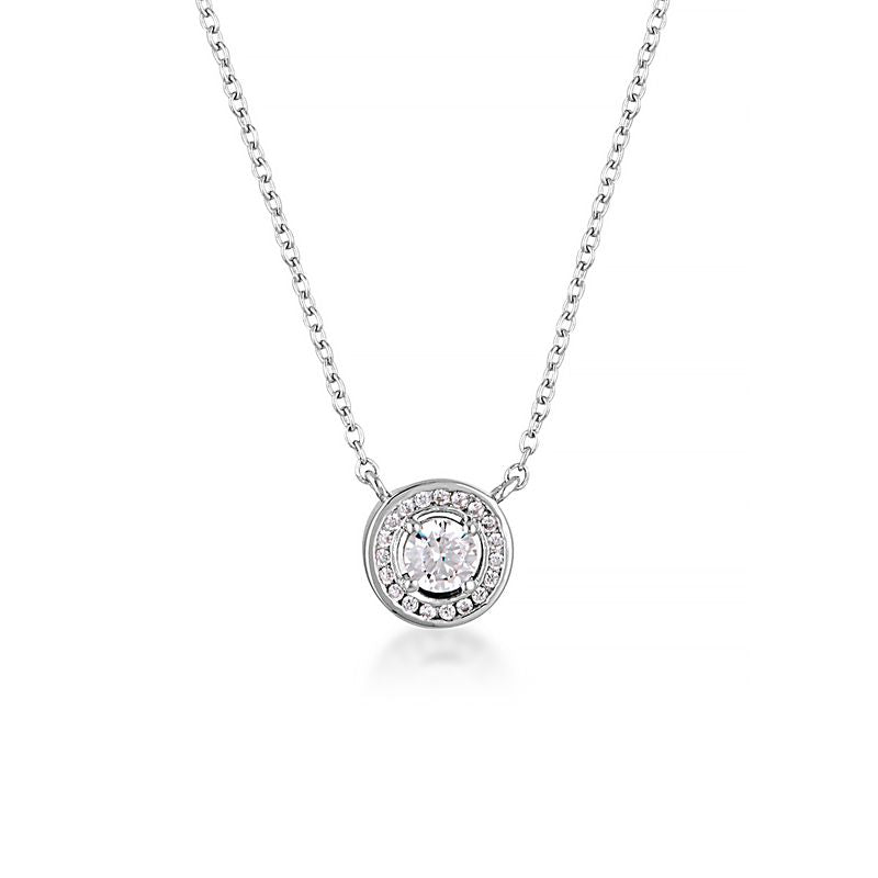 Sterling sliver white cubic zirconia set pendant and chain