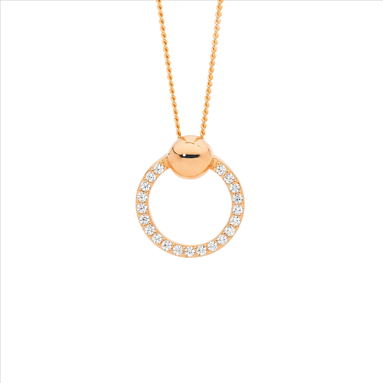 Cubic Zirconia set pendant & chain