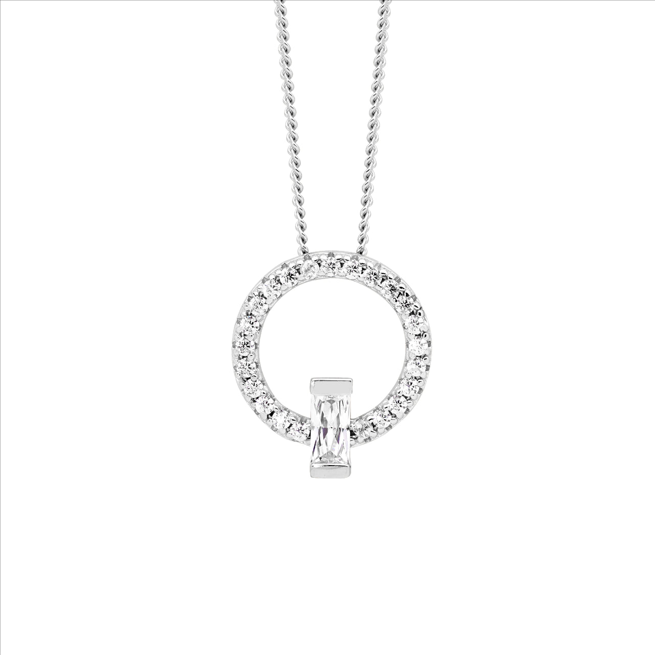 Cubic Zirconia set pendant & chain
