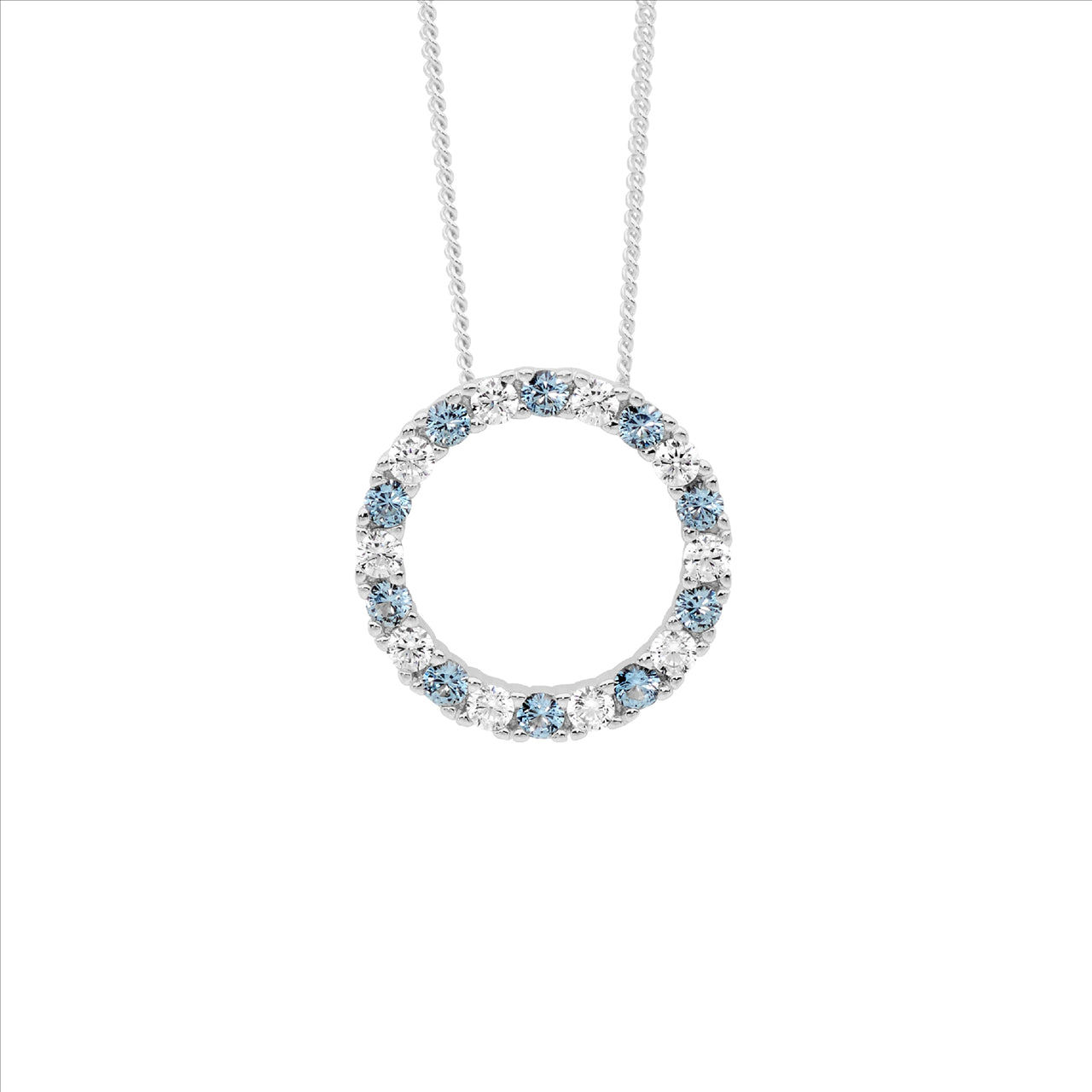 Open circle pendant, Spinel & CZ