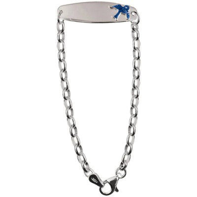 Silver, Baby ID bracelet w Blue Bird.