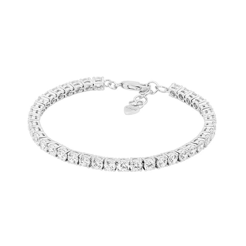 Sterling Silver WH CZ 4mm Tennis Bracelet w/ extension Chain