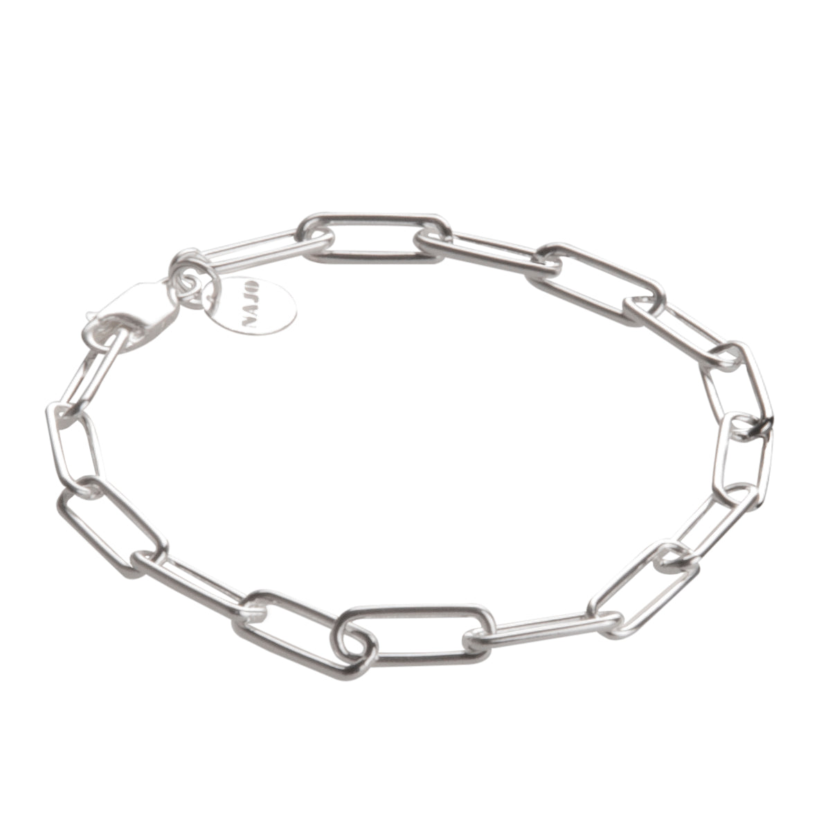 Sterling Silver 5x14mm rectangular link chain 19.5cm