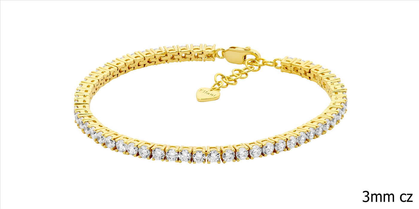 Yellow gold plate CZ Ternnis bracelet