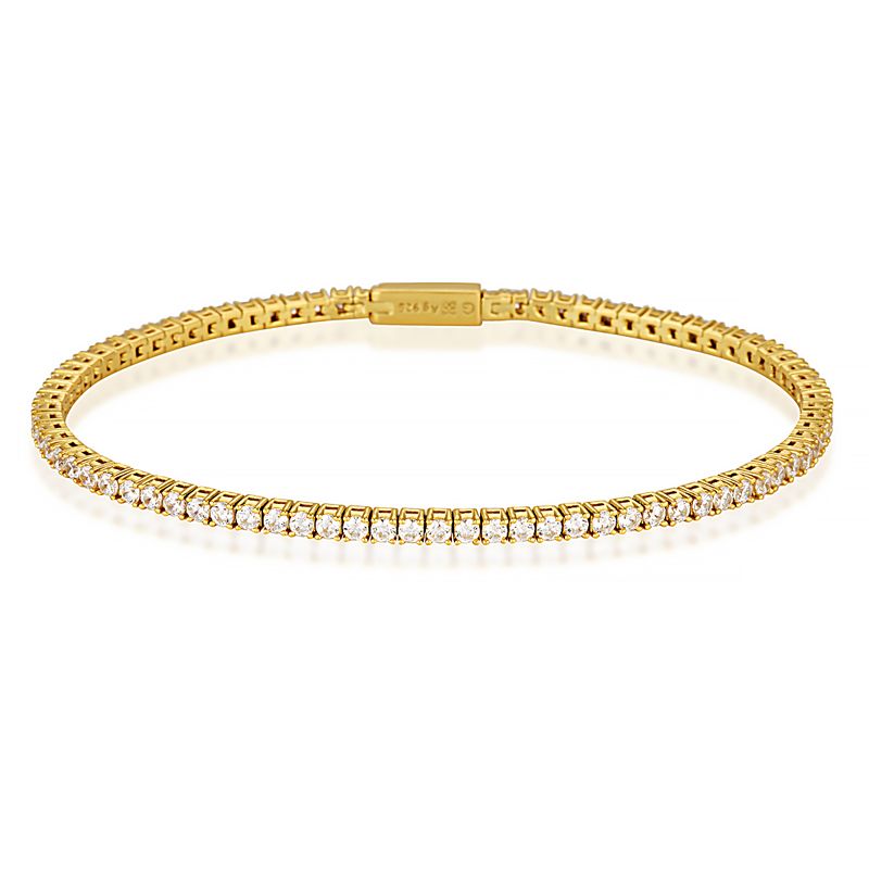 Gold Plated, silver Cubic Zirconia Tennis Bracelet