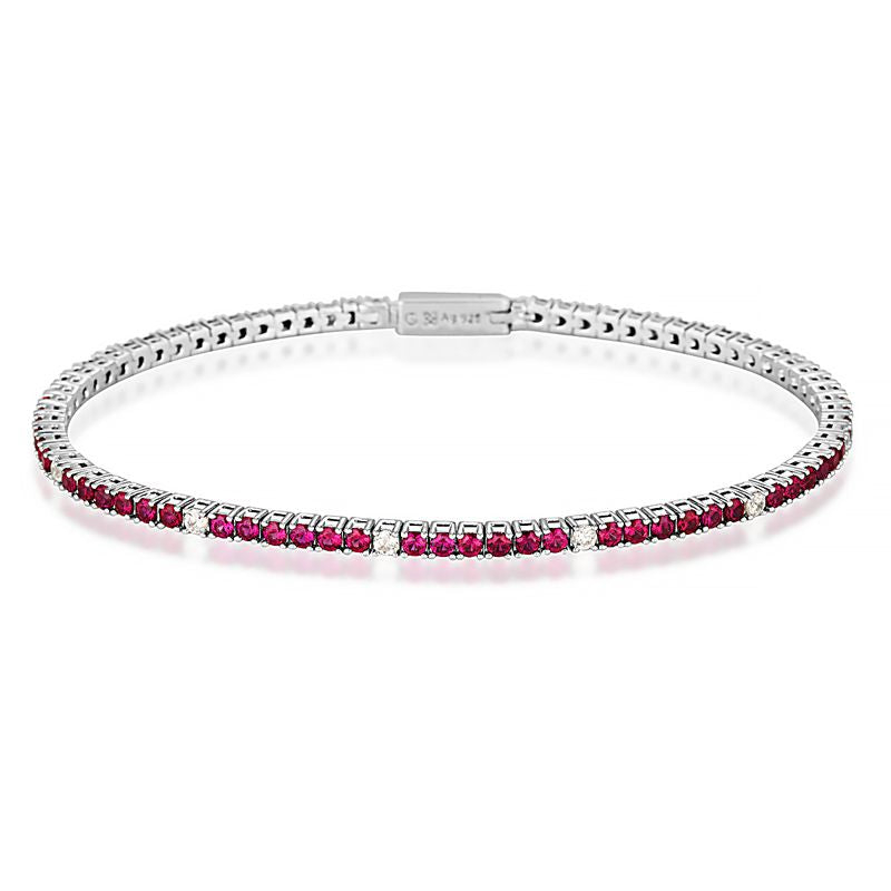 Ruby White Cubic Circonia Tennis Bracelet