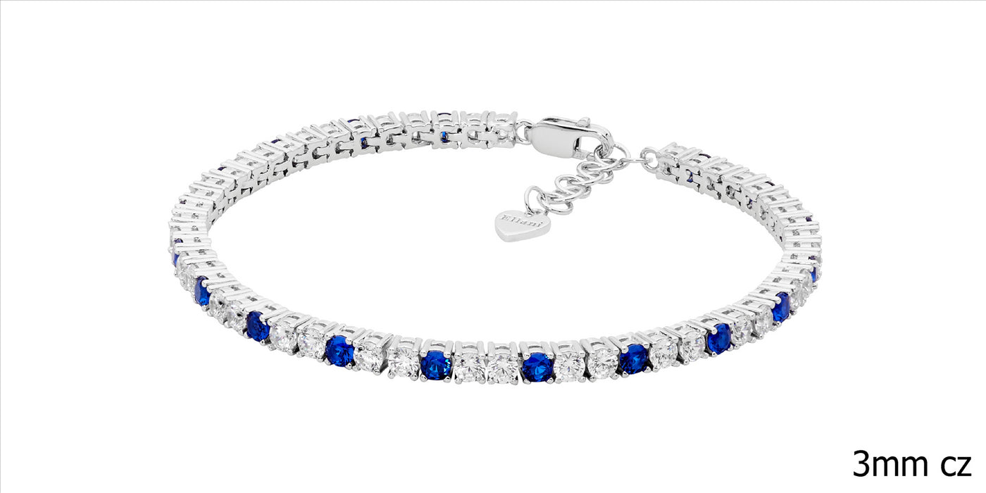Blue & White Tennis Bracelet