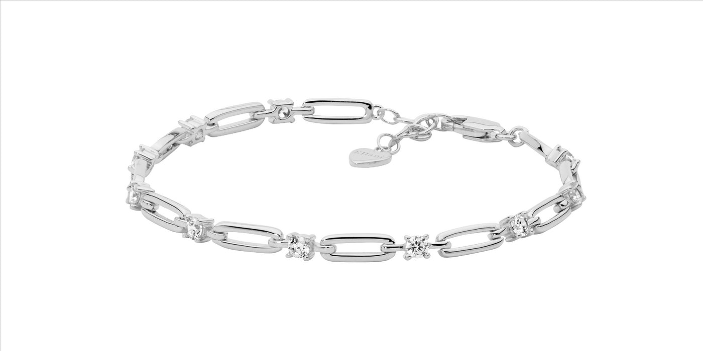 Open link bracelet with CZ