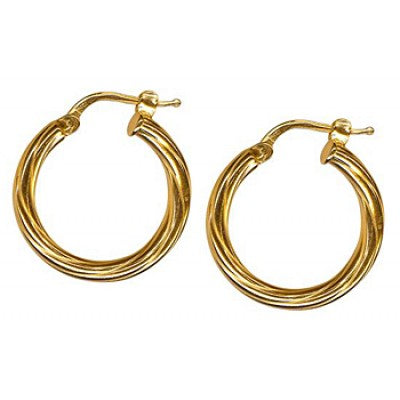 SIlver italian twist hoops, 3mm tube, 15mmID