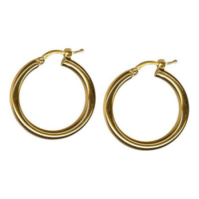 Silver plain italian hoops 3mm tube 20mm ID