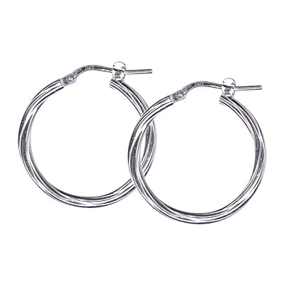 Silver, twisted 2mm tube, 20mm ID