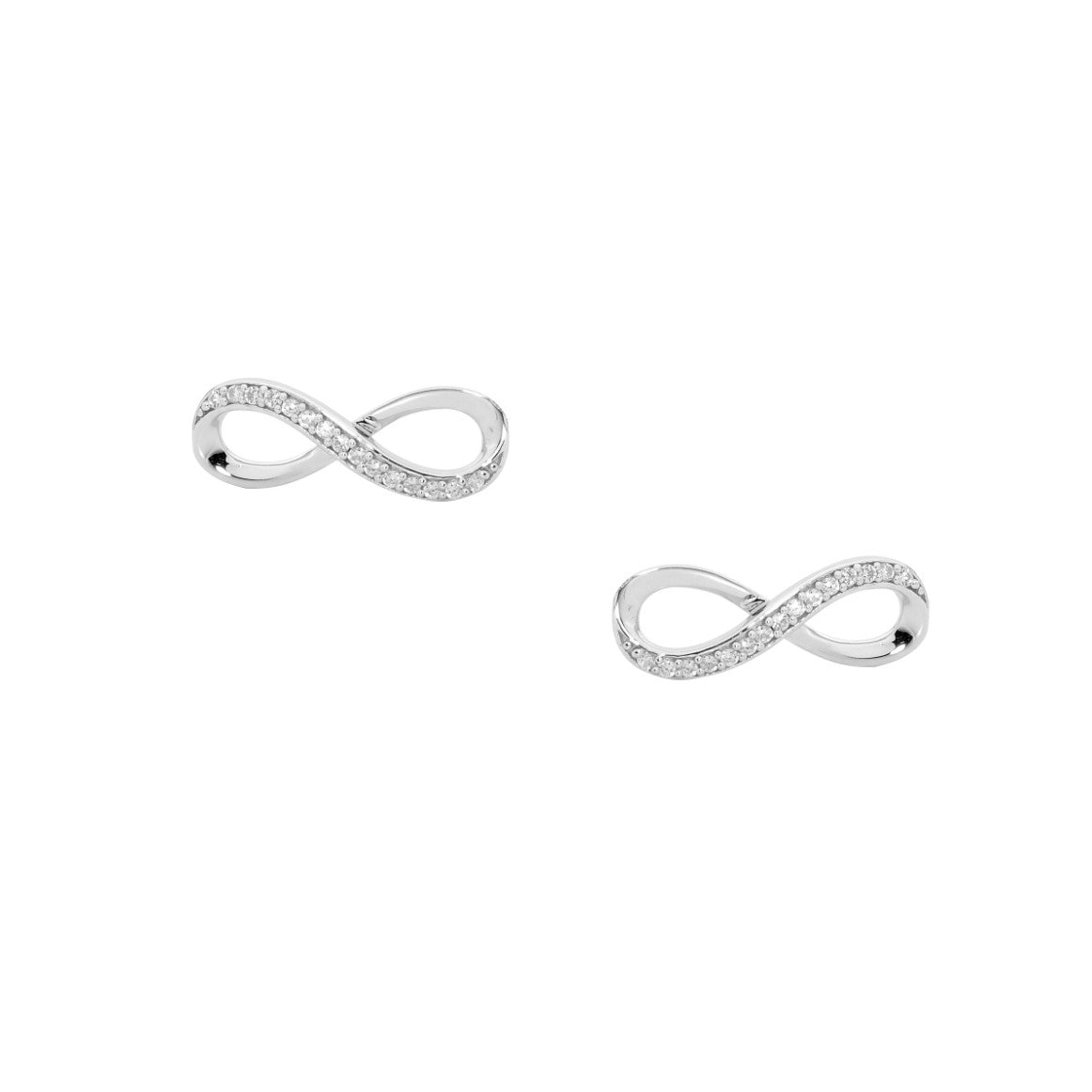 Silver, Infinity studs CZ set