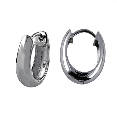 Silver, Oval Huggies 5.6mm tube, 9.2mm ID