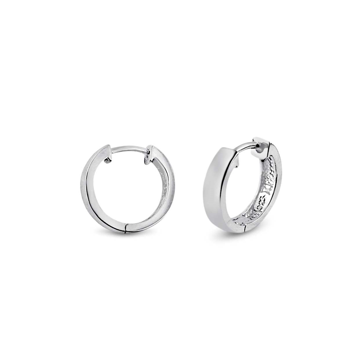Silver plain huggies 3.3mm tube, 9.7mm ID