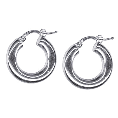Silver Hoops, 4mm tube, 10mm ID