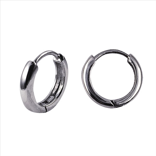 Silver small huggies 10mm ID rnd edge 3mm tube