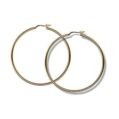 Silver Hoops, 2mm tube, 50mm ID