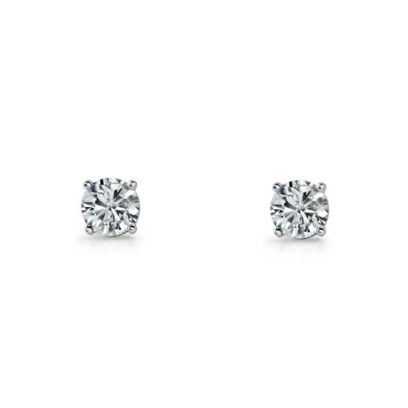 SS 7mm Round WH CZ Claw Set Studs