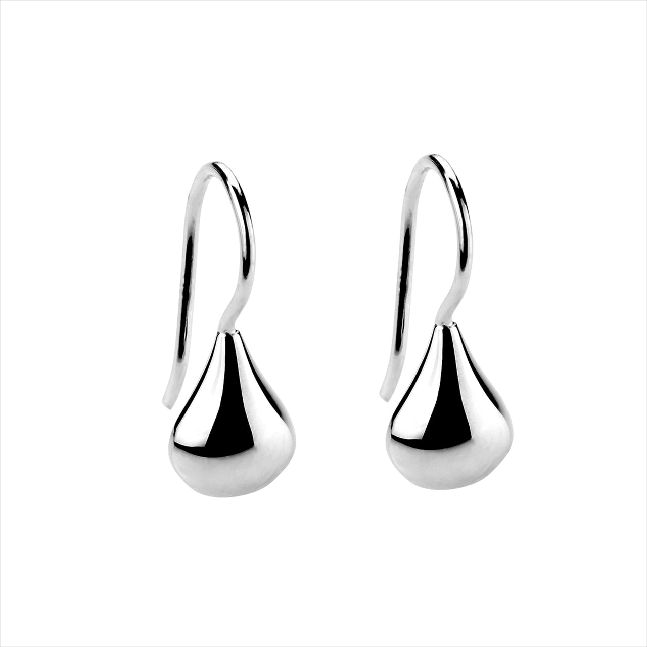 Silver teardrop (8x18mm) hook earrings