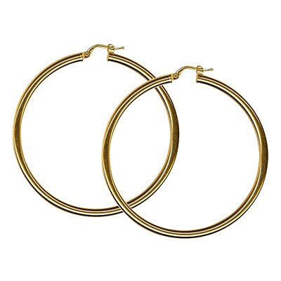 Silver italian plain Hoops, 3mm tube, 50mm ID