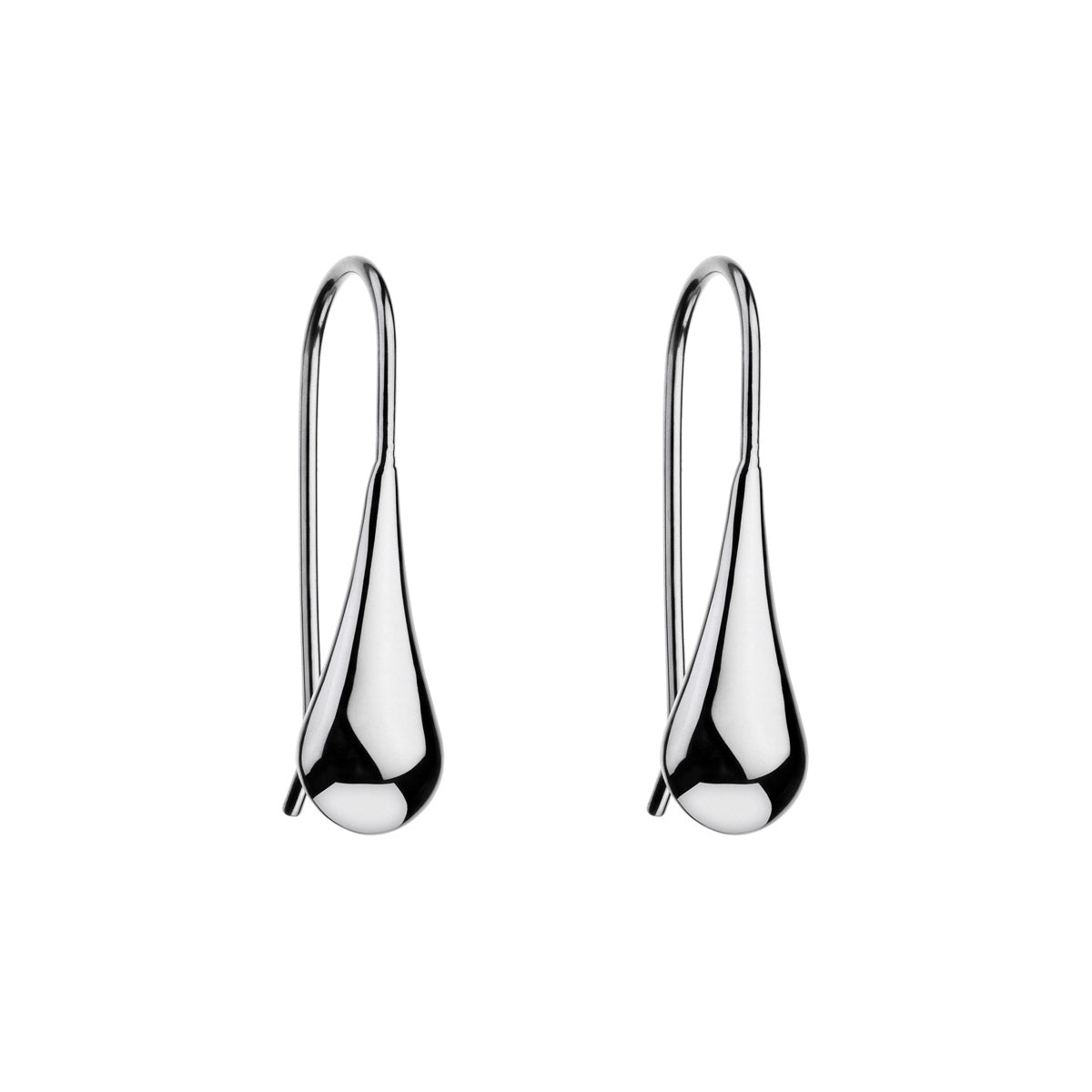 Silver tear drop hook earrings 8x30mm