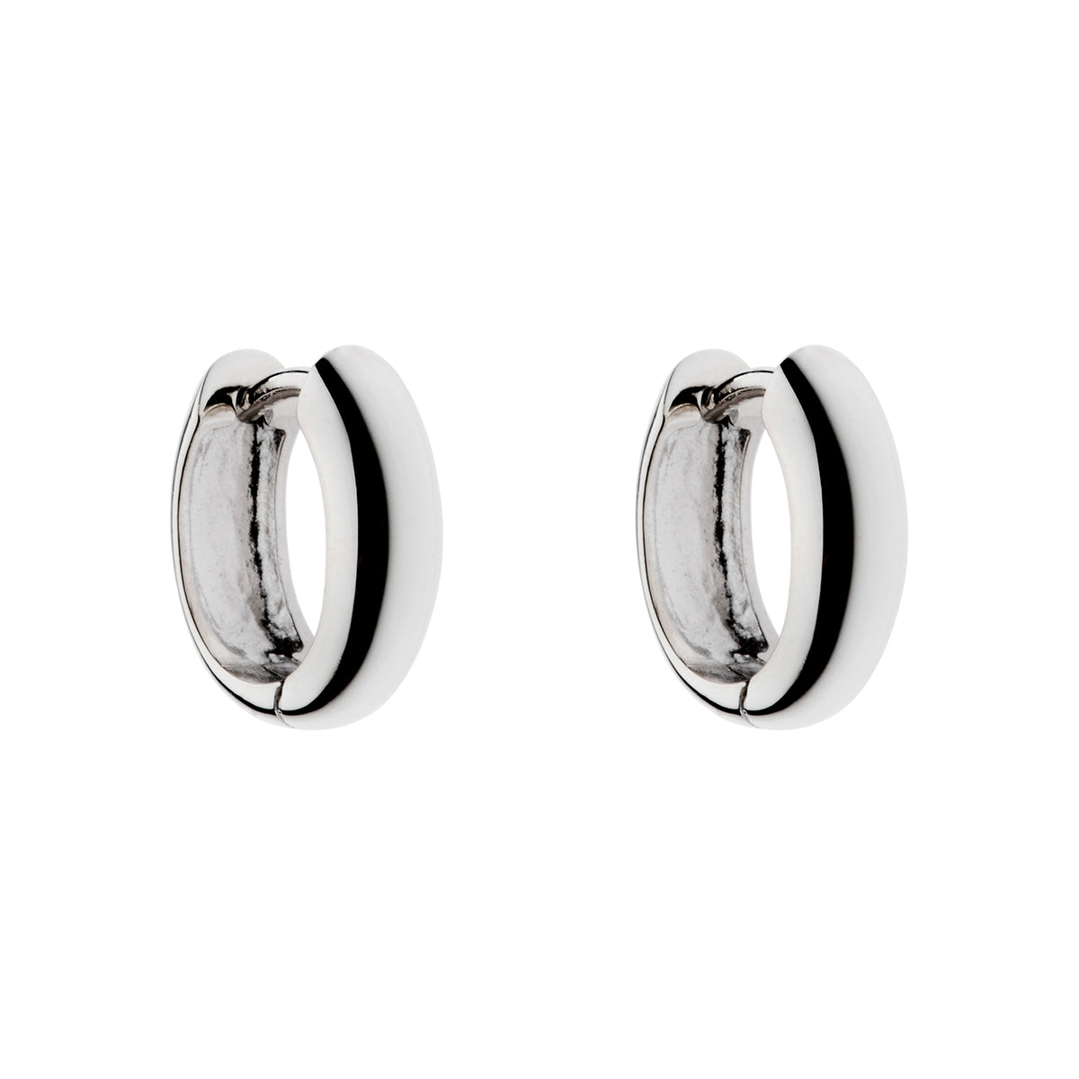 Silver, Oval Huggies, 4mm tube, 12x10ID