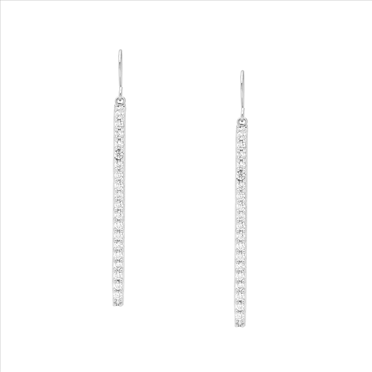Silver, drop CZ hook E/R