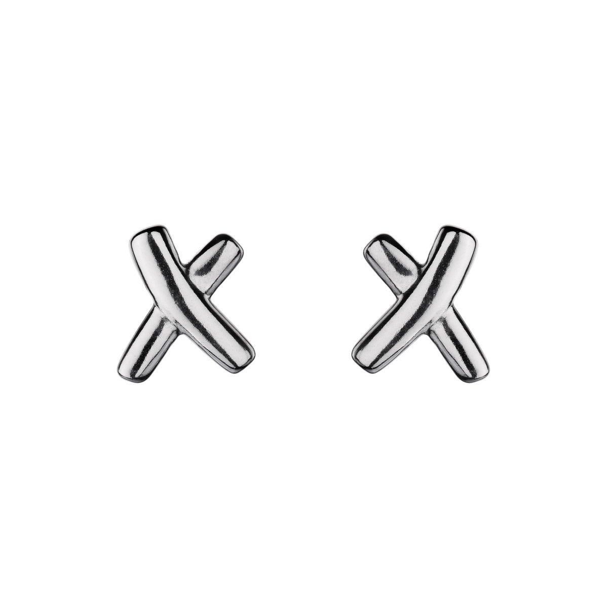 Silver Cross studs 8x10mm