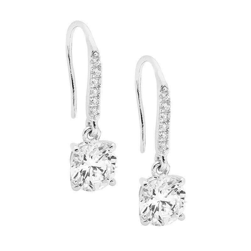 Silver Cubic Hook earrings