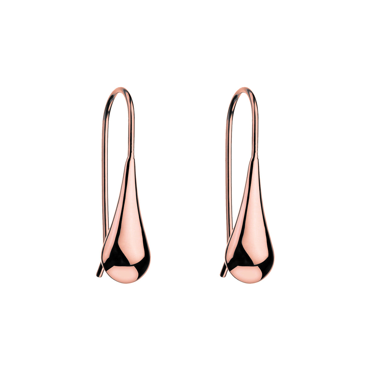Silver, Rose gold plated teardrop earrings with shep hooks