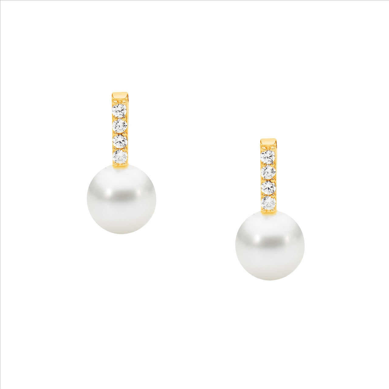 Silver gold plated CZ Pearl drops