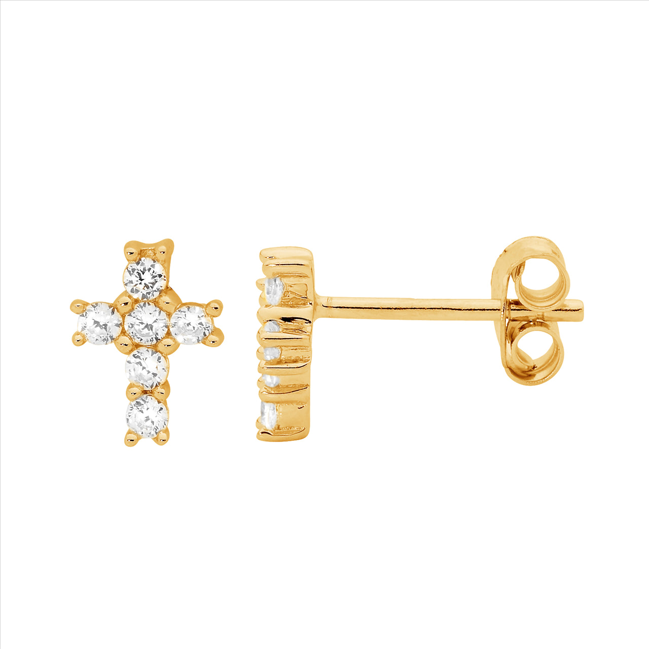 CZ Yellow CZ Cross studs