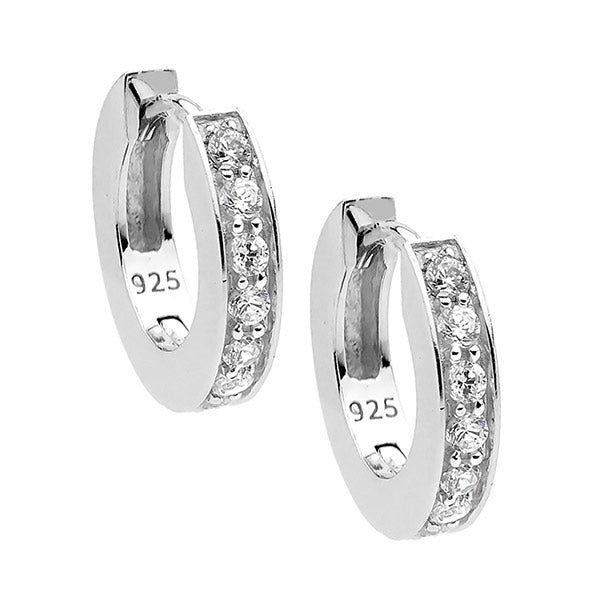 Silver huggies, claw set